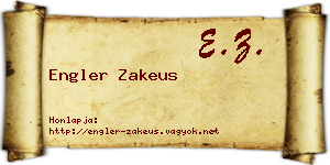Engler Zakeus névjegykártya